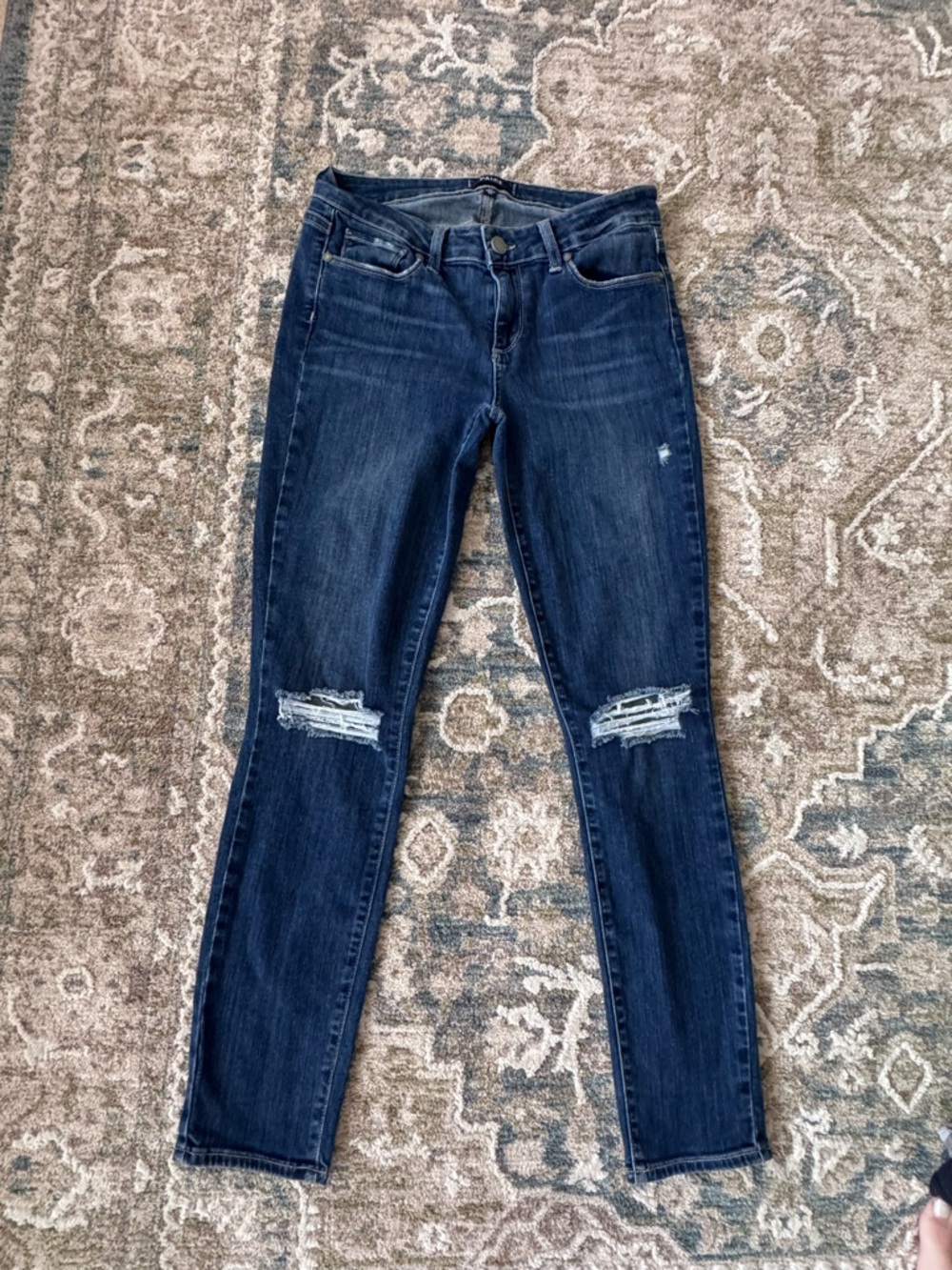 Paige Dark Blue Distressed Women’s Skinny Jeans